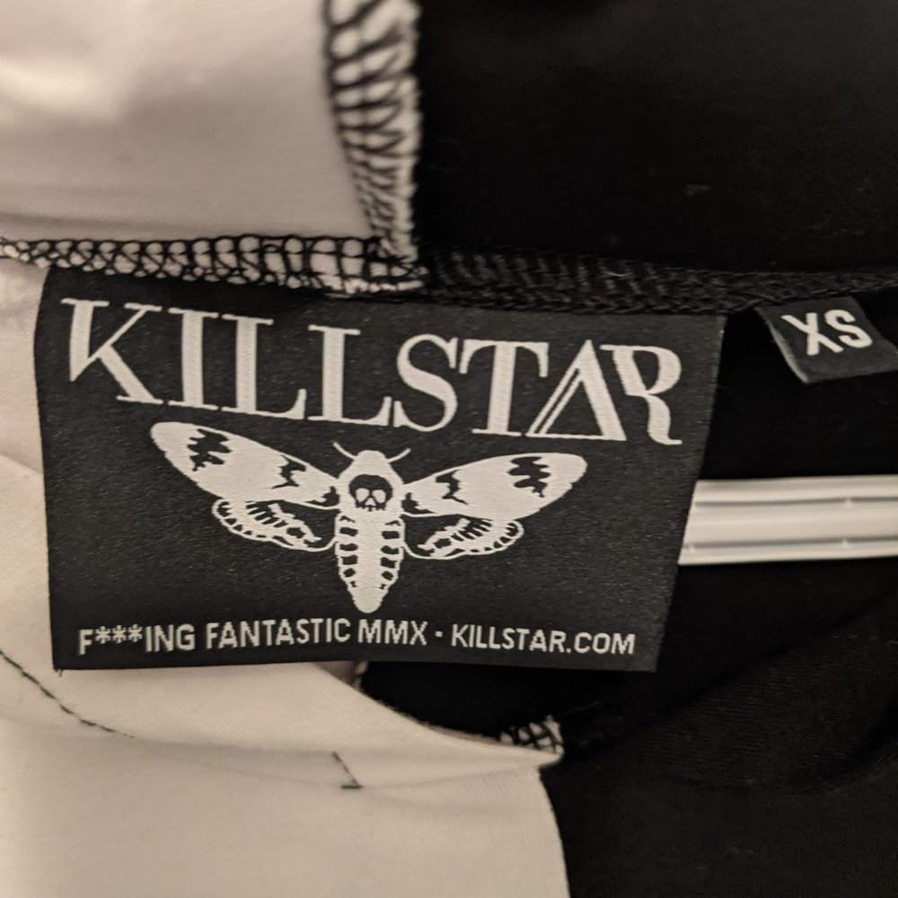 Killstar Jinx Sorcery black and white hooded dress - Picture 3 of 3